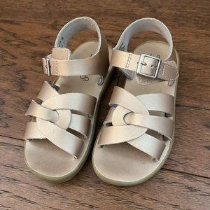 Footmates Saltwater Velcro Girls Sandals Gold size 10